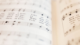 Close up on sheet music
