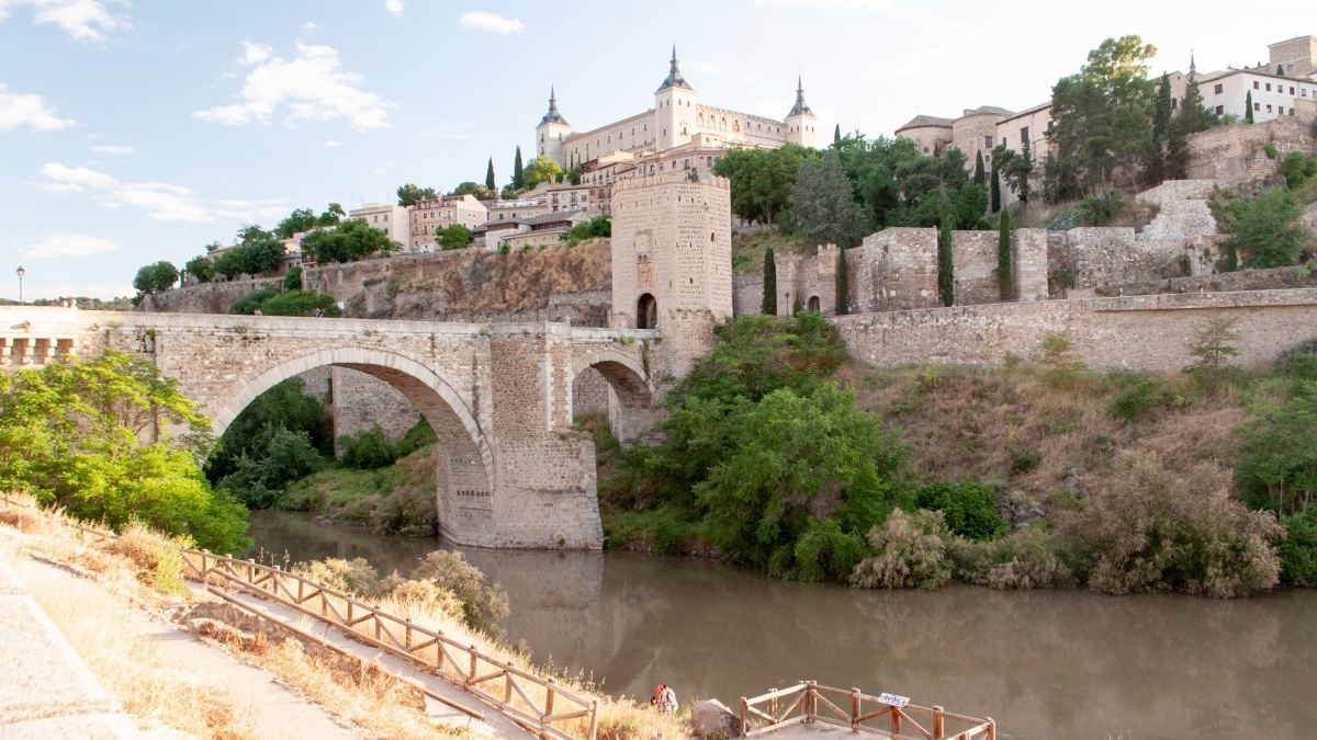 Alcázar of Toledo, a stone fortress located in the highest part of Toledo, Spain.