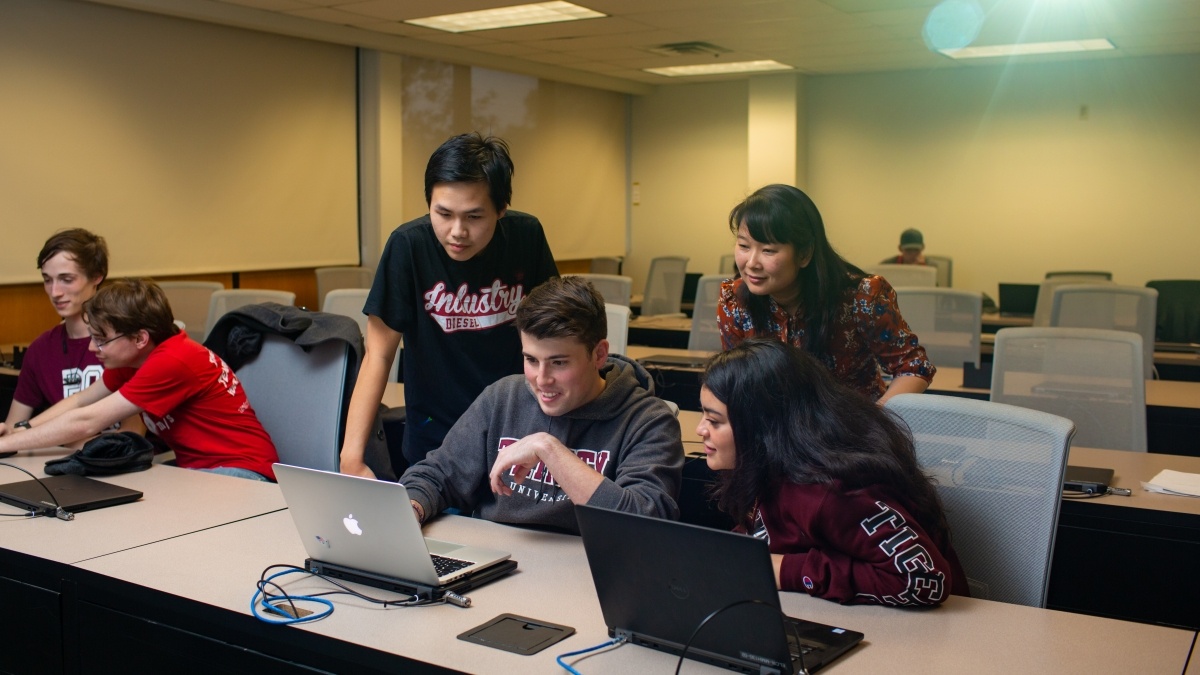 Students working together in a small group