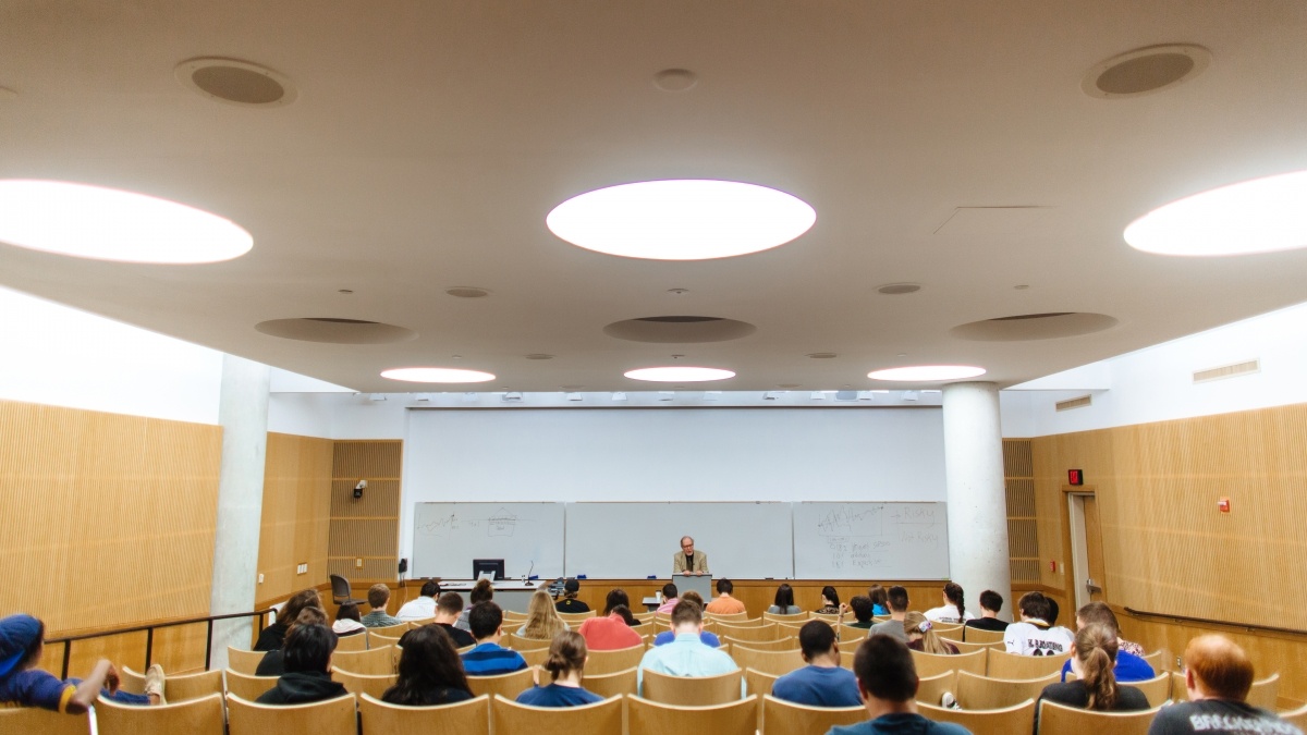 Class room full of students